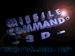 Missile Command 3D title screen for Jaguar